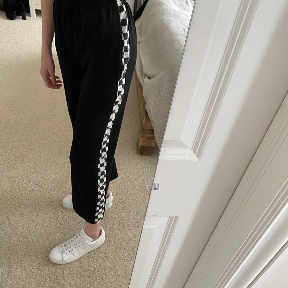 Black and white checkered pants